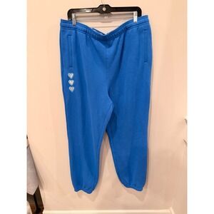 Roller‎ Rabbit Target Blue Heart Embroidered Jogger Sweatpants XL NWT
